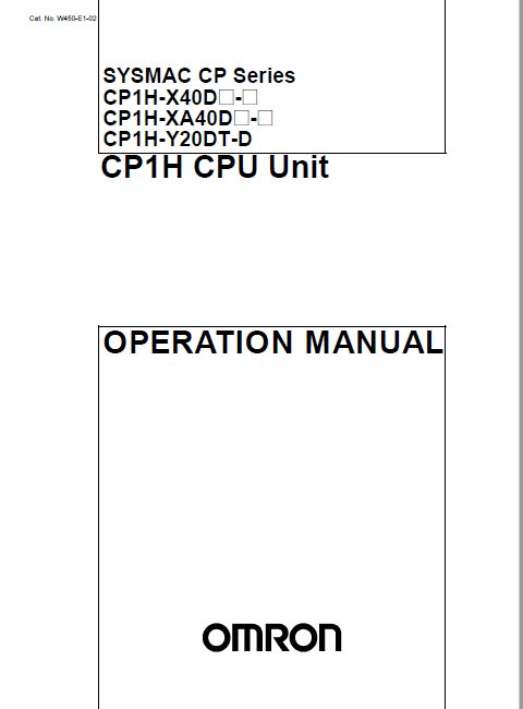 W450-E1-02 CP1H CPU Operation
