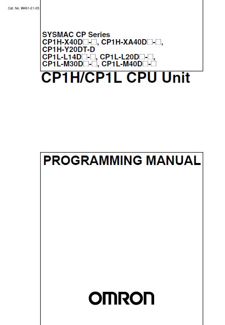 W451-E1-03 CP1H-L CPU Programming
